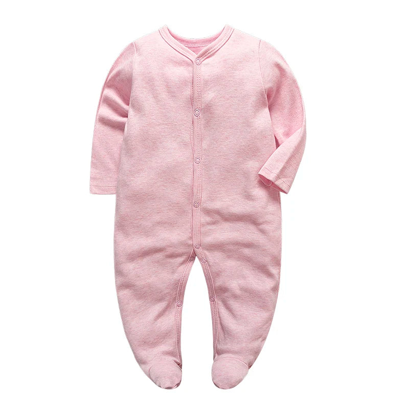 Newborn Infant Baby Boy Girl Jumpsuit 3-12Months Solid Color Long Sleeve Romper Casual Fall Spring Toddelr Clothing Baby Clothin