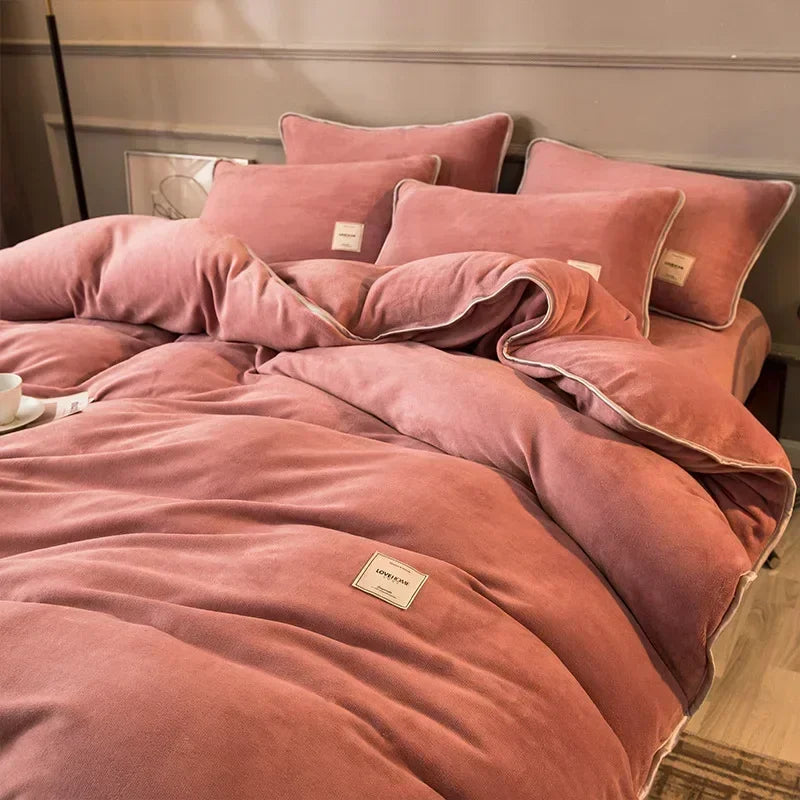 Winter New Coral Velvet Warm Quilt  Cover Soft Plush Quilt Cover Flannel Duvet Cover Bedding Home housse de couette 이불커버