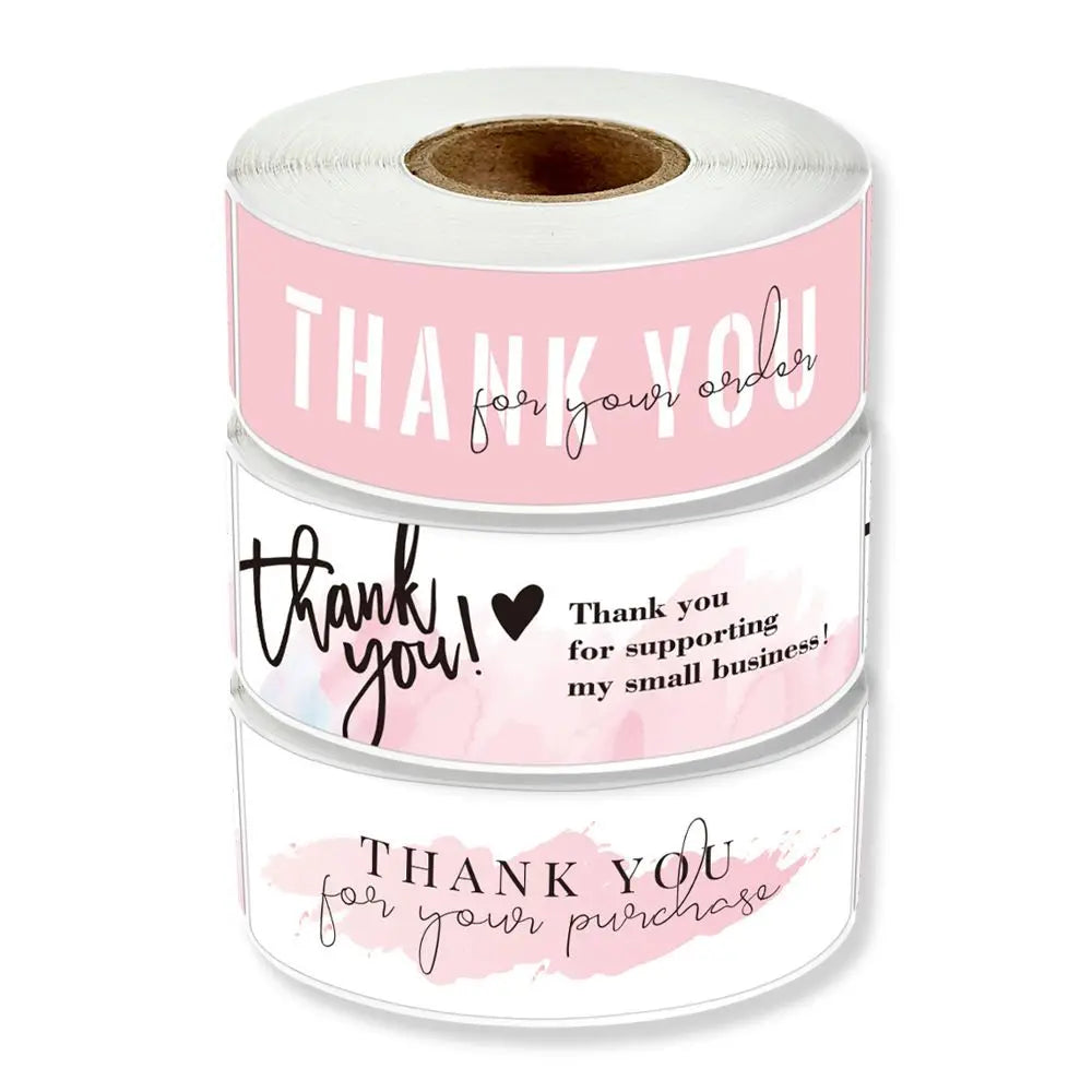120PCS/Roll  Thank You For Your Orders Stickers Sealing Labels 1*3inch Small Business Packaging Decals Gift Wrapping