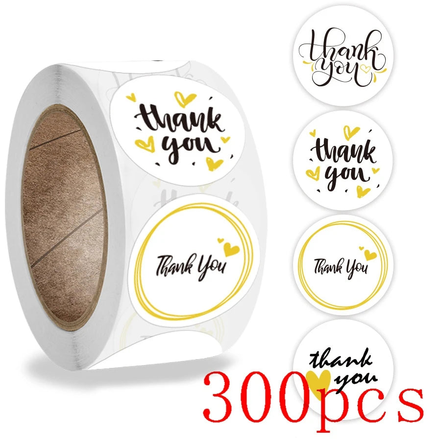 100-500pcs Thank You Sticker Holiday Decor Sticker Wedding Party Gift Sticker Birthday Gift Box Sticker Baking Labels