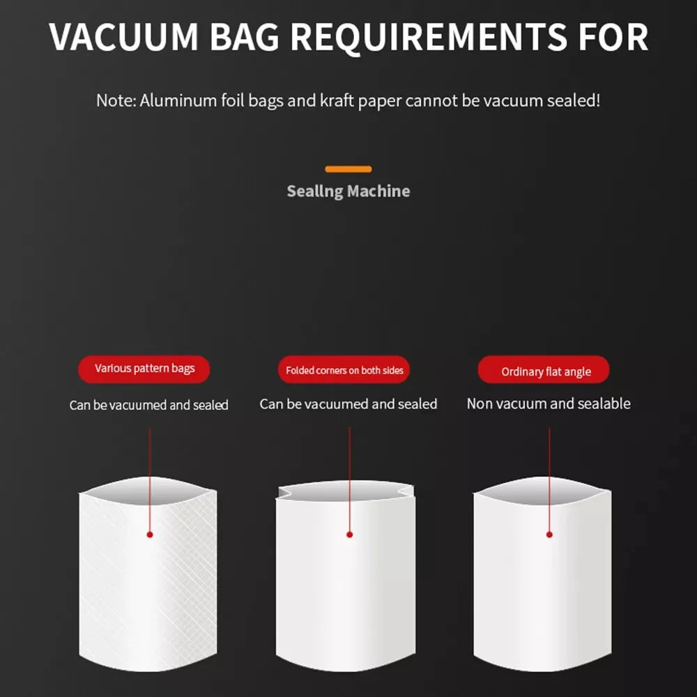 BRIEFNESS Electric Sealer Vacuum Machine Black Multifunctional Food Vacuum Sealer with Vacuum Bag Vacuum Packaging Machine