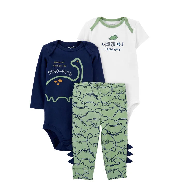 3Pcs Baby Clothes Set Cartoon Bodysuits Pp Pant Fashion Newborn Cotton Jumpsuit Pants Kids Toddler Rompers Clothing 6-24M