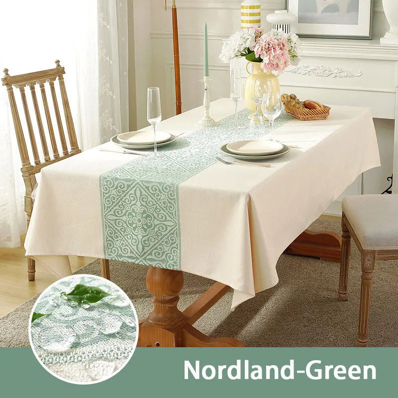Cotton Blend Waterproof Tablecloth  Anti-oil Table Cover, Party Family Dinner Tablecloth for Kitchen Restaurant Wedding