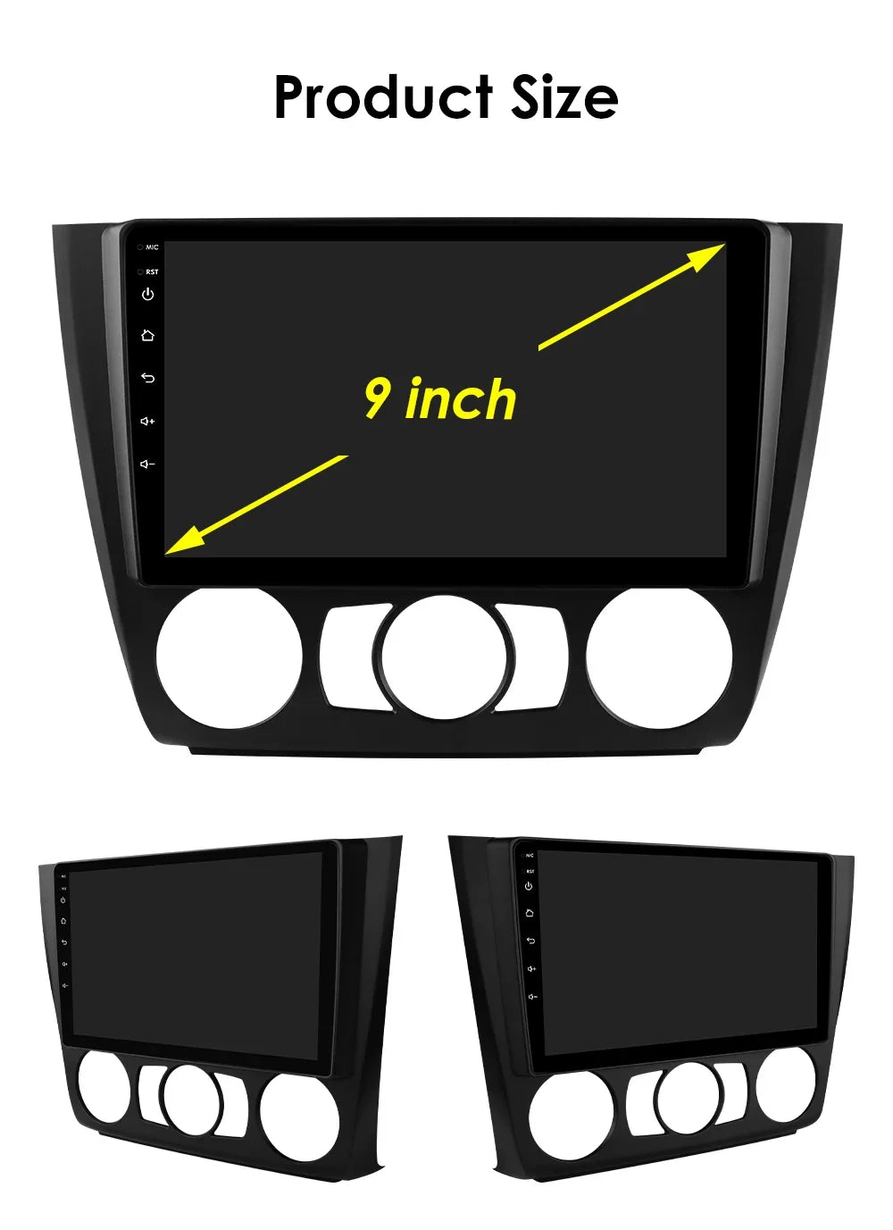 Hizpo 9inch 2Din Android13 Car Radio for BMW 1 Series E81 E82 E87 E88 AT MT Navigation GPS RDS DSP Android Auto CarPlay 360° CAM