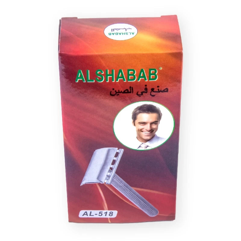 ALSHABAB Safety Razor for Men Barber Shaving Hair Beard Remove Stainless Steel Manual Double Edge Barbeador Shaver with 1 Blade