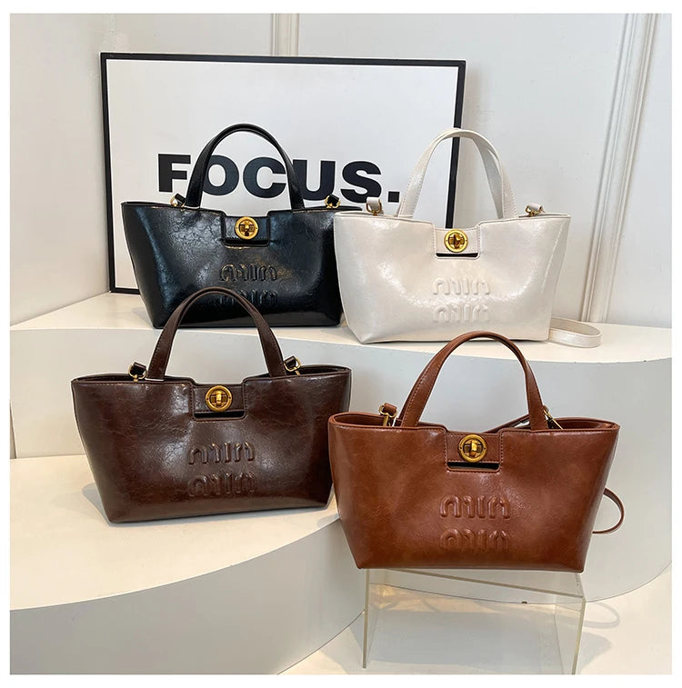 Women's Fashion Leather Crossbody Bag Shoulder Bag Handbag Combo Luxury Brand Classic Elegant Designer Style