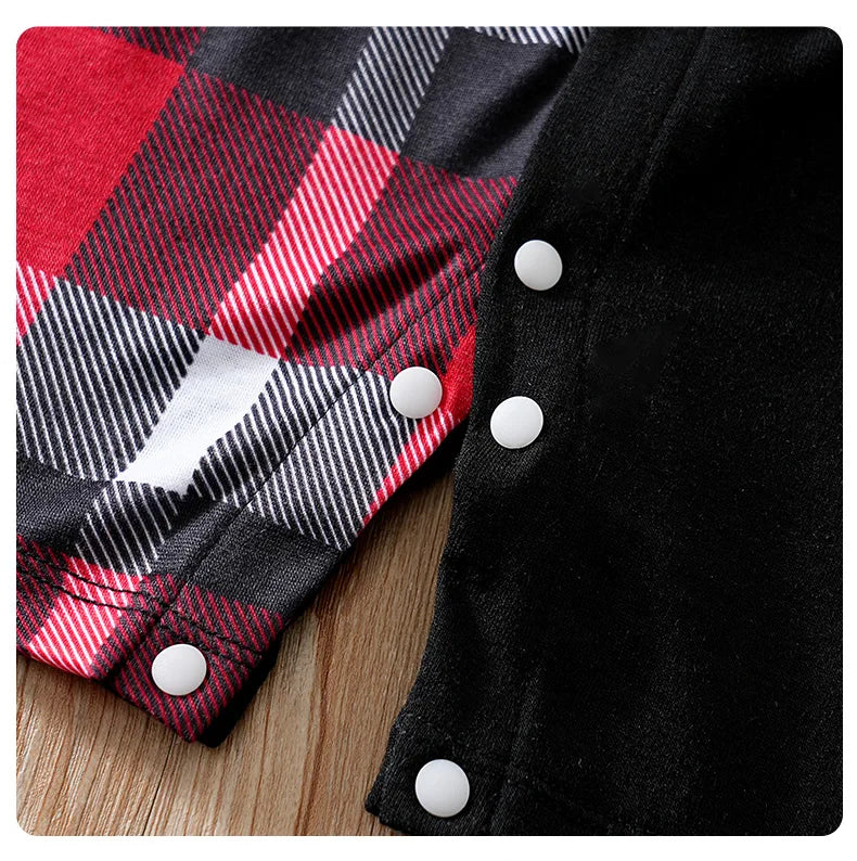 Newborn Clothes Patchwork Plaid Polo Shirt Comfortable And Soft For Boys And Girls Summer Short Sleeved Baby Jumpsuit