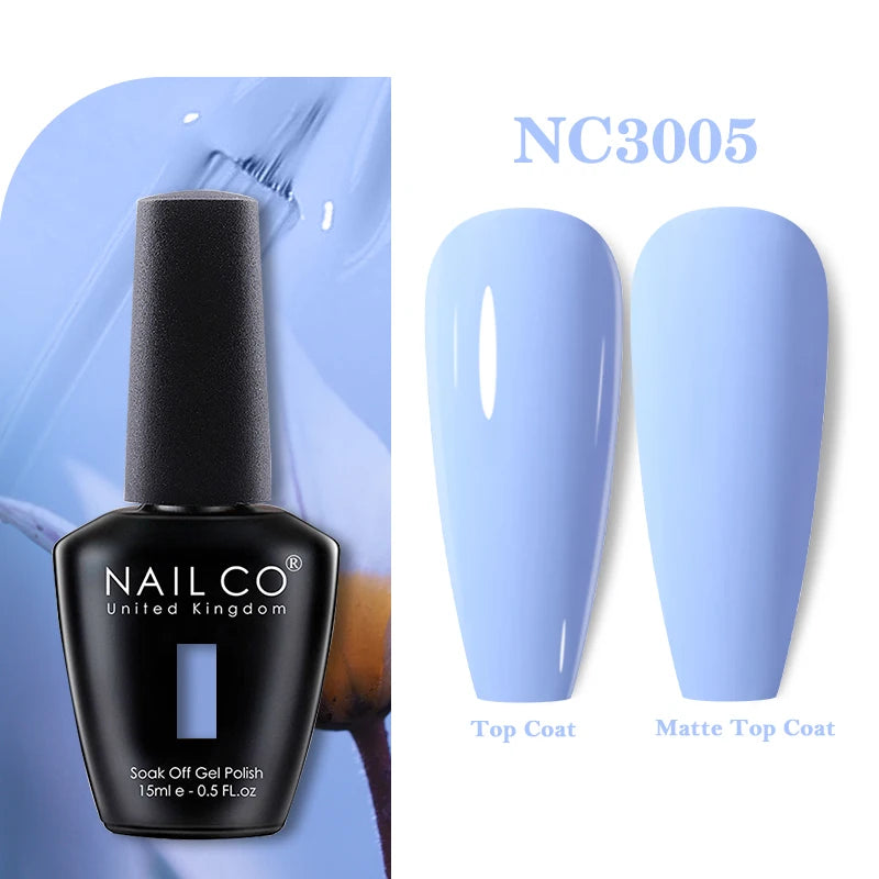 NAILCO Vernis Semi Permanent UV Gel Nail Polish Black White Color Nails Art Manicure TOP BASE Varnish Hybrid Nail Professionals