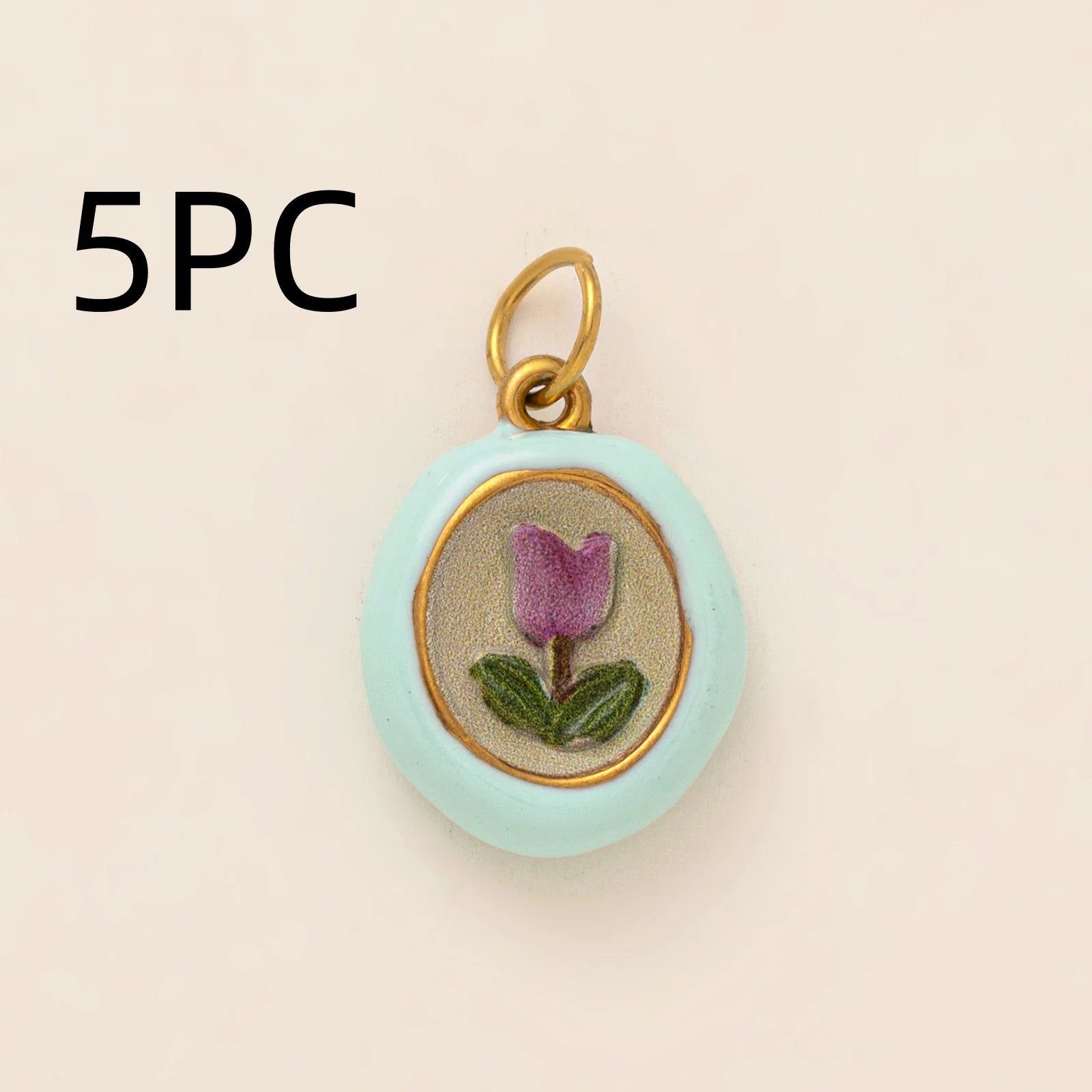 Wholesale 5pcs/lot 18K gold-plated DIY enamel stainless steel pendant, colorful fruit and food handmade jewelry accessories