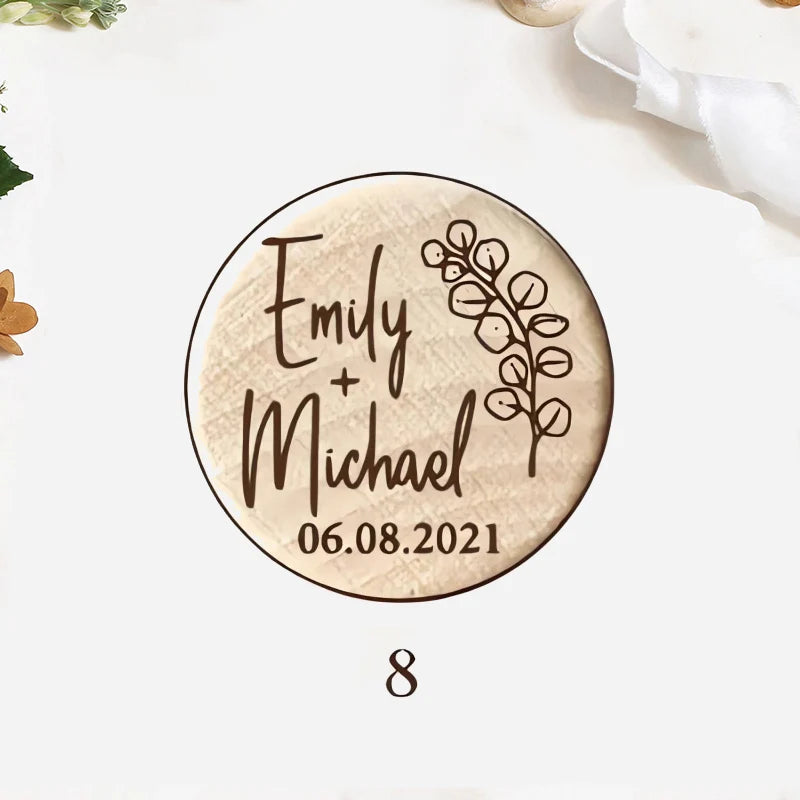 Custom 10/50/100pcs Wine Cork Stoppers Wedding Party Thank You Favors for Guest Engraved Wooden Bottle Cork Stopper