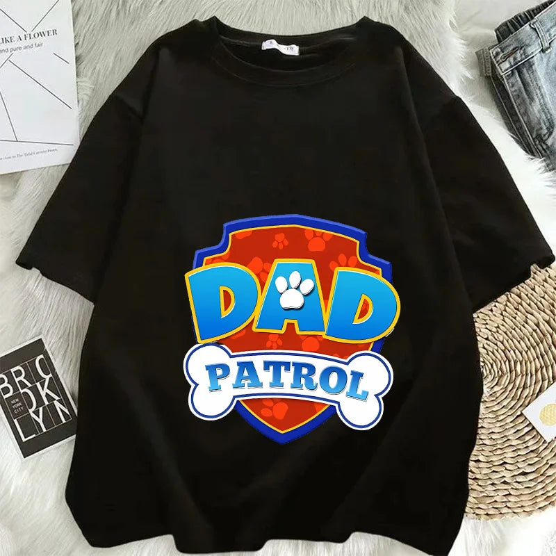 Paw Patrol T Shirts Mom Dad Cotton Tee Summer Short Sleeve Men Women Family Matching Clothes PAPA MAMA Birthday Party Funny Gift