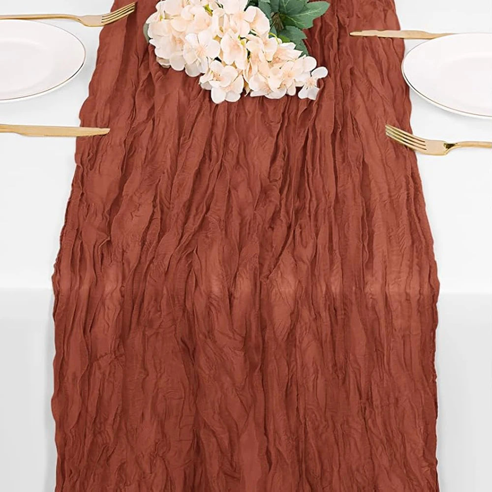 Burgundy Table Runner Cheesecloth Gauze Rustic Boho Cheese Cloth Table Runner Wedding Bridal Shower Birthday Party Decorations