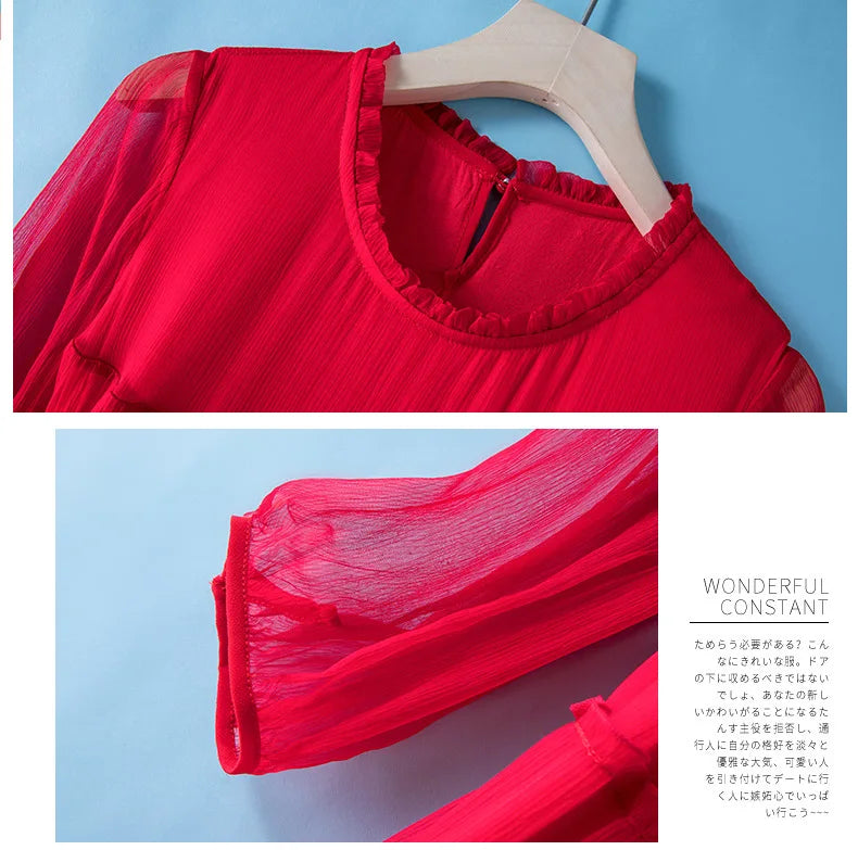 Winsleter, 100%Real Silk Elegant Dresses, Women Half Sleeve ONeck Ruched, Beach Vacation OL Dress, 2024 Summer Autumn D46910QM