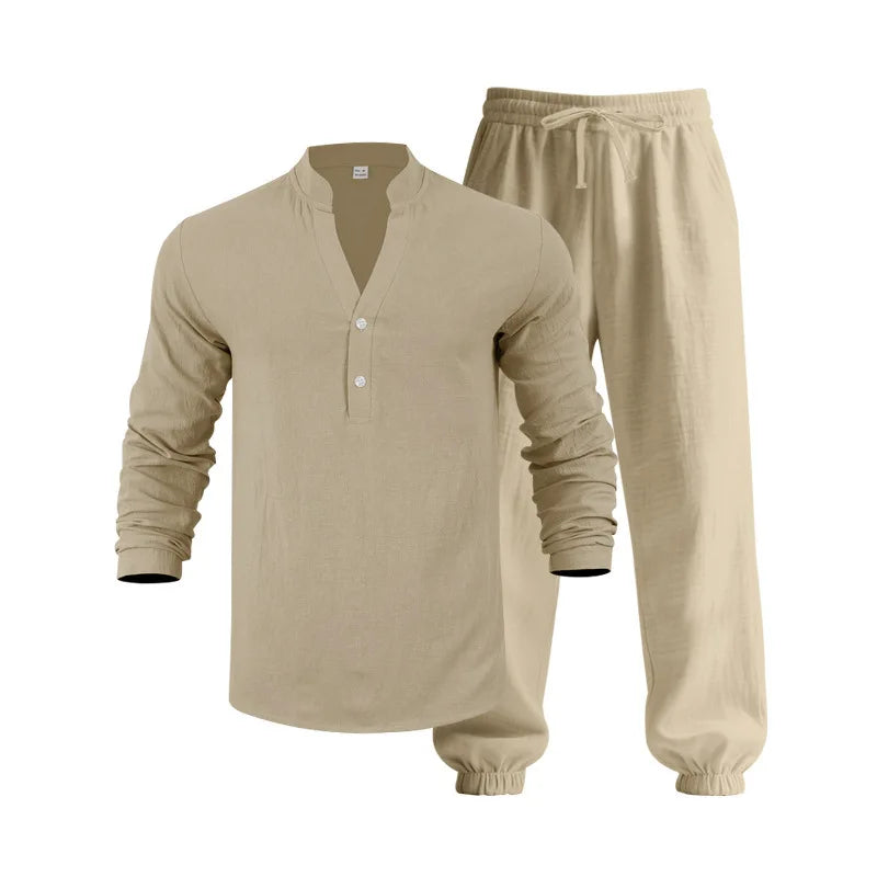 Ensemble en lin lâche américaine Automne