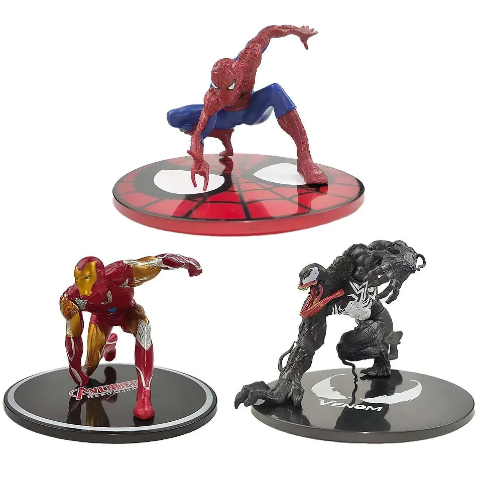 2025 New Marvels Comics IronMans Spidermans Venoms Handmade Model PVC Material Animations Decoration Children's Birthday Gifts