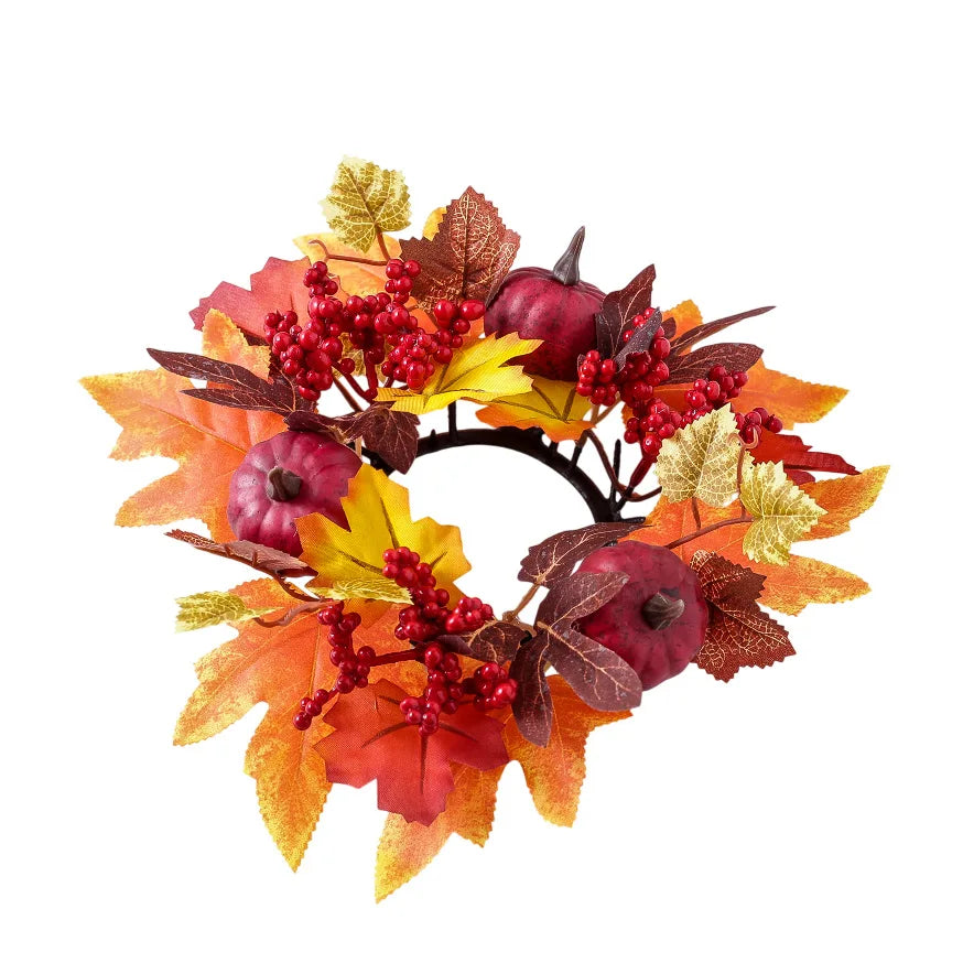 Berry Harvest Wreath Exquisite Workmanship Autumn Floral Wreath Maple Pumpkin Wreath High Quality Thanksgiving Day Decoration