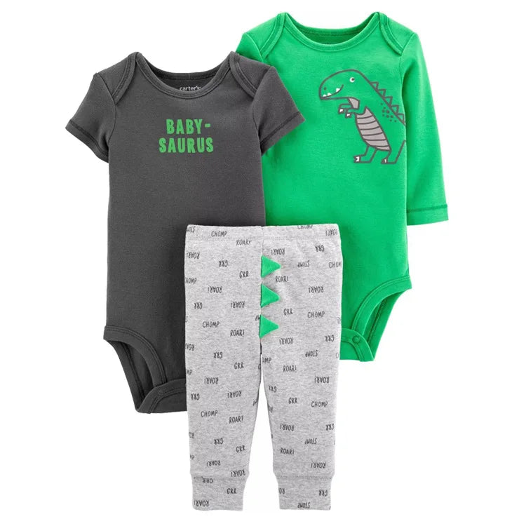 3Pcs Baby Clothes Set Cartoon Bodysuits Pp Pant Fashion Newborn Cotton Jumpsuit Pants Kids Toddler Rompers Clothing 6-24M