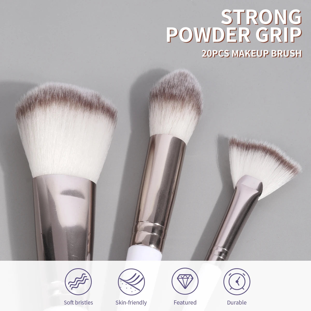 42pcs Kit de maquillage multifonctionnel Comprend 20pcs pinceaux avec sac de lavage