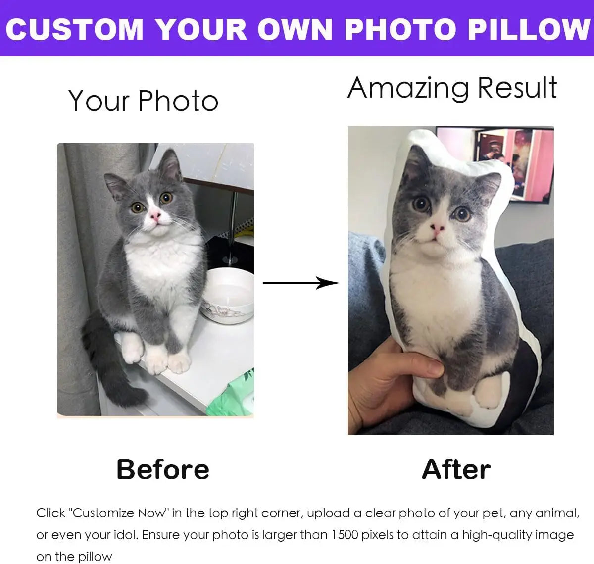 Personalised Cat and Dog Shaped Custom Cushions, Pillows and Seat Cushions DIY Seat Cushions for Birthdays, Holidays, Pranks