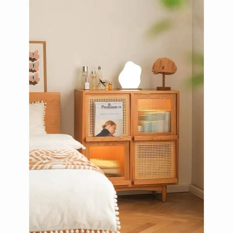 Buffet de Style japonais, armoire de rangement en bois massif, vitrine nordique pour salon, petit canapé