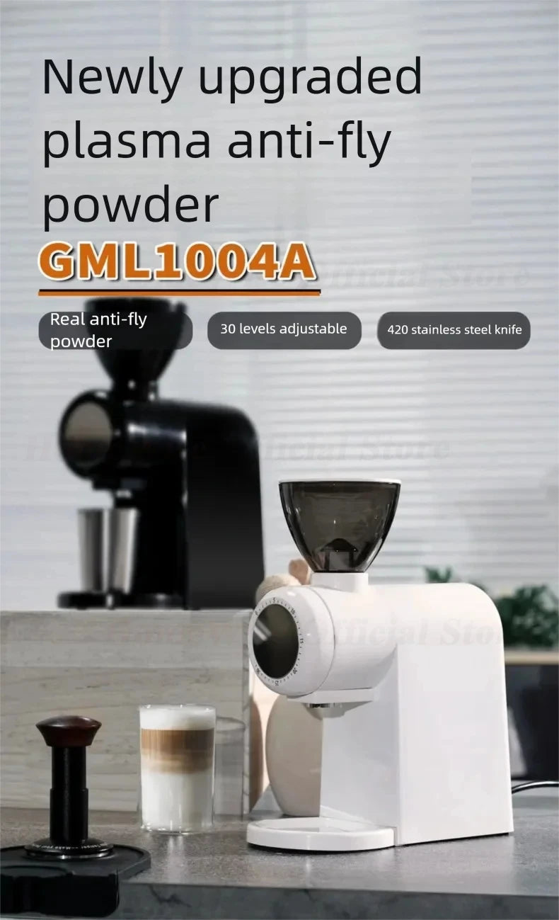 HomeWise G1004A Electric Coffee Grinder 48mm Flat Burr Plasma Anti-Static for Espresso Pour Over French Press Coffee Mill