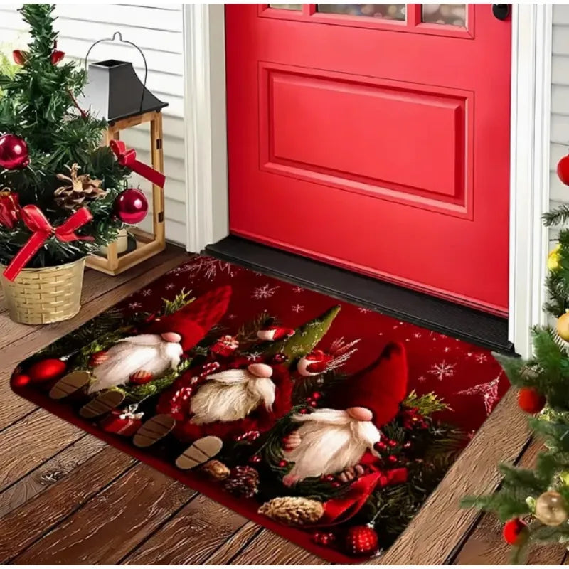 Christmas Gnome Pattern Door Mat Soft Carpet  Living Room Kitchen Bedroom Bathroom Laundry Room Christmas Home Christmas Decor