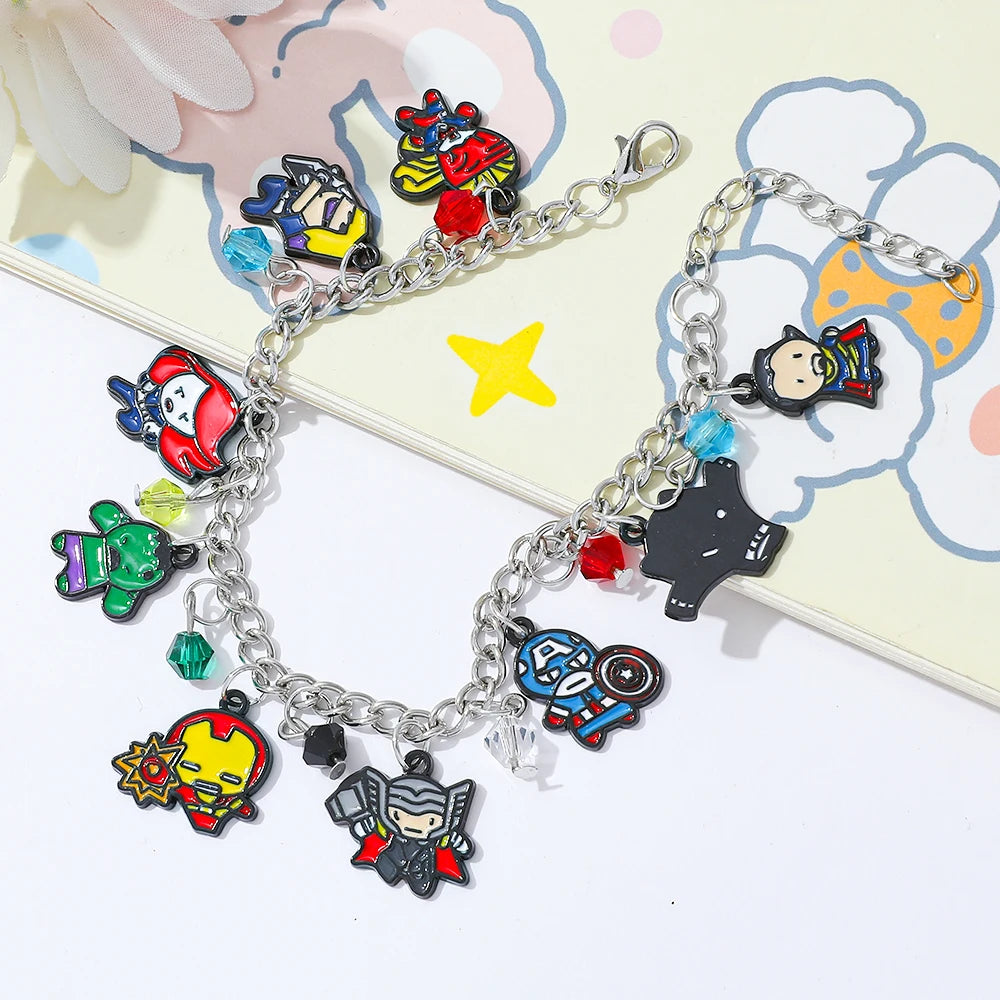 European and American Film Marvel Superhero Series Metal Enamel Pendant Bracelet Gothic Creative Personality Gift