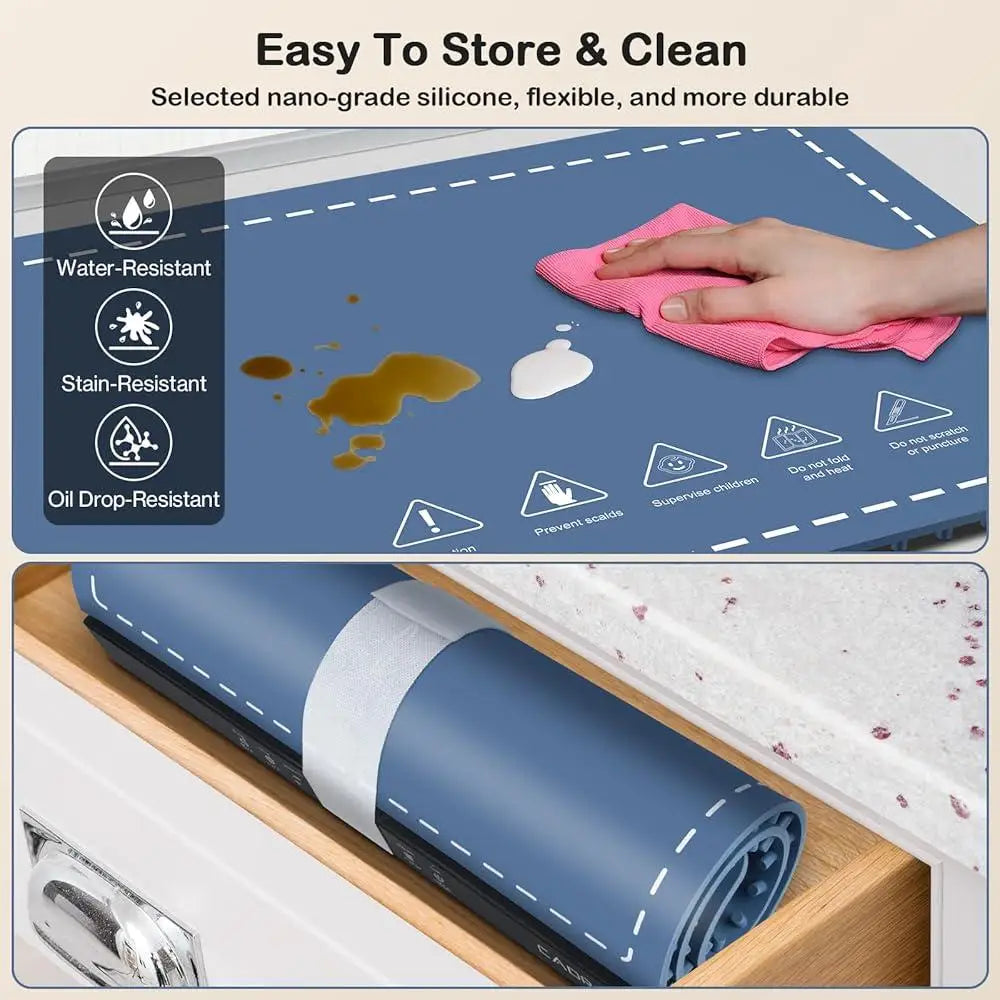 Electric Food Warming Mat Adjustable Temperature 6 Work Modes Rapid Heating Flexible Silicone Tray Parties Buffets