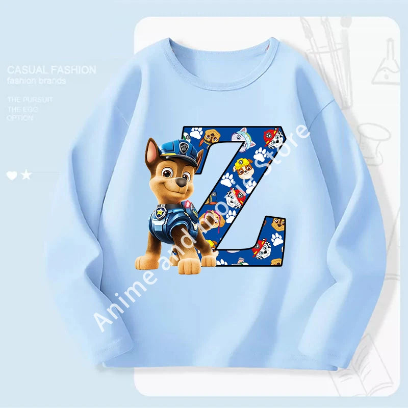 Paws Patrols Chases Child Long Sleeve Boys T-shirt Children Casual Clothing Cartoon Cute Printed Sweatshirt Anime New Kids Gifts