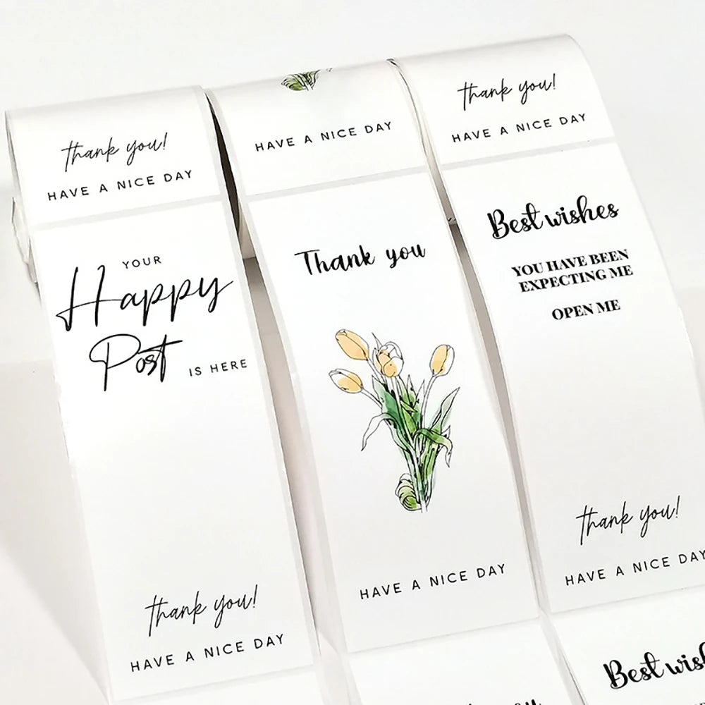 50pcs Flower Thank You Stickers Seal Labels For Gift Or Commodity Decor Stickers Small Business Packaging Sealing Stickers
