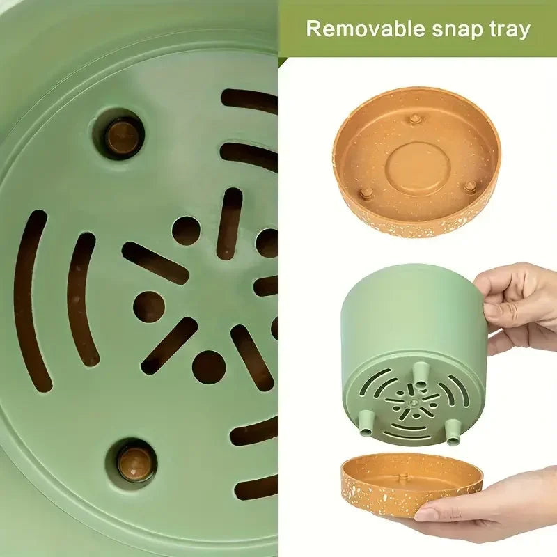 2pcs, 4.7nch Round straight plastic Anthony flower pot balcony garden potted green radish fortune tree species flower pot with t