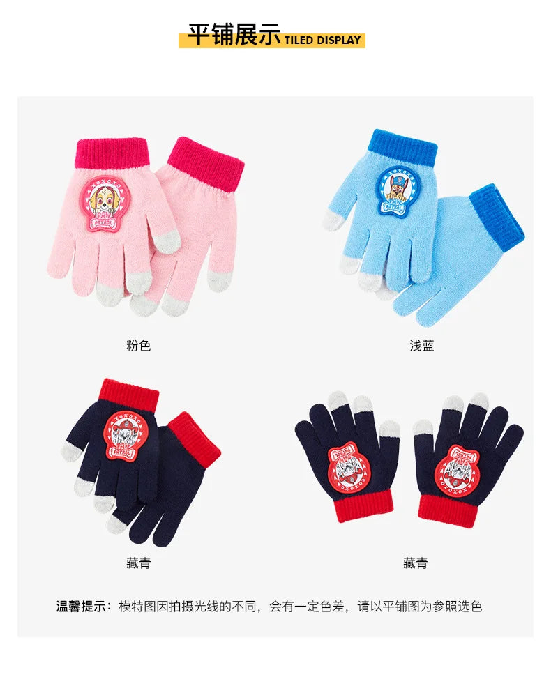 Paw Patrol Kids Gloves Fashion Autumn Winter Knitted Warm Gloves Children Cartoon Outdoor Mittens Boys Girls Accessories Gifts