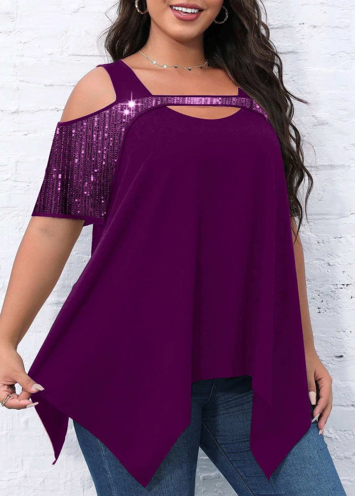 Fashion Women Sexy Shirts Vintage Summer Big Large Beads Hole Ruffles Tees Blouse Top Loose Casual Short Sleeve Tops S-6XL