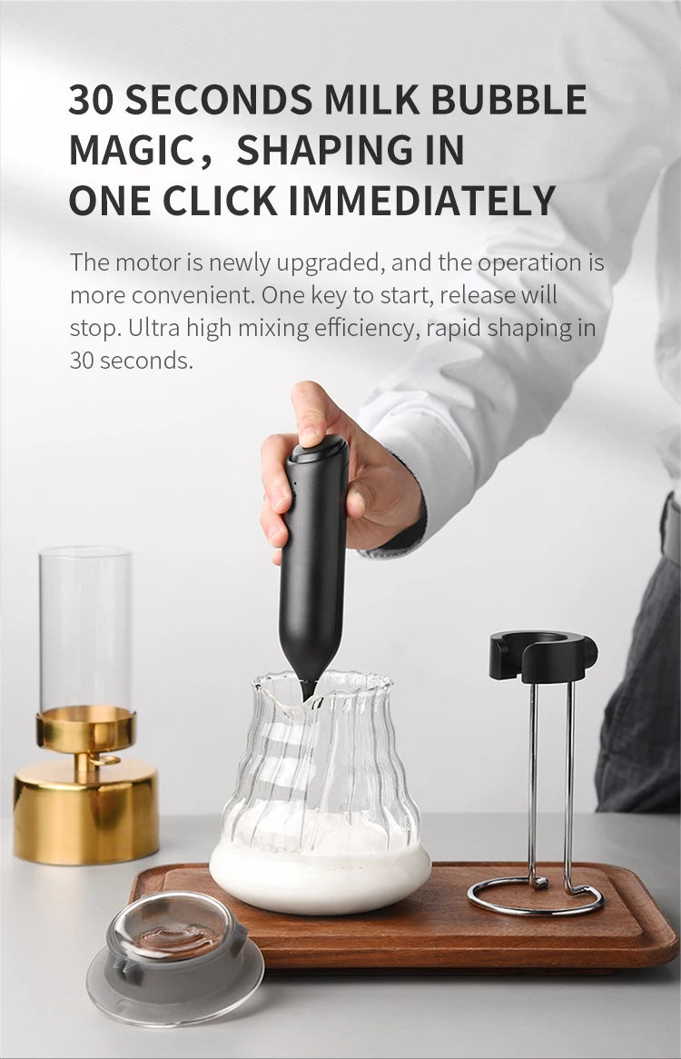 Wireless Electric Milk Frother Whisk Egg Beater USB Rechargeable Handheld Coffee Blender Milk Shaker Mixer Foamer Food Blender