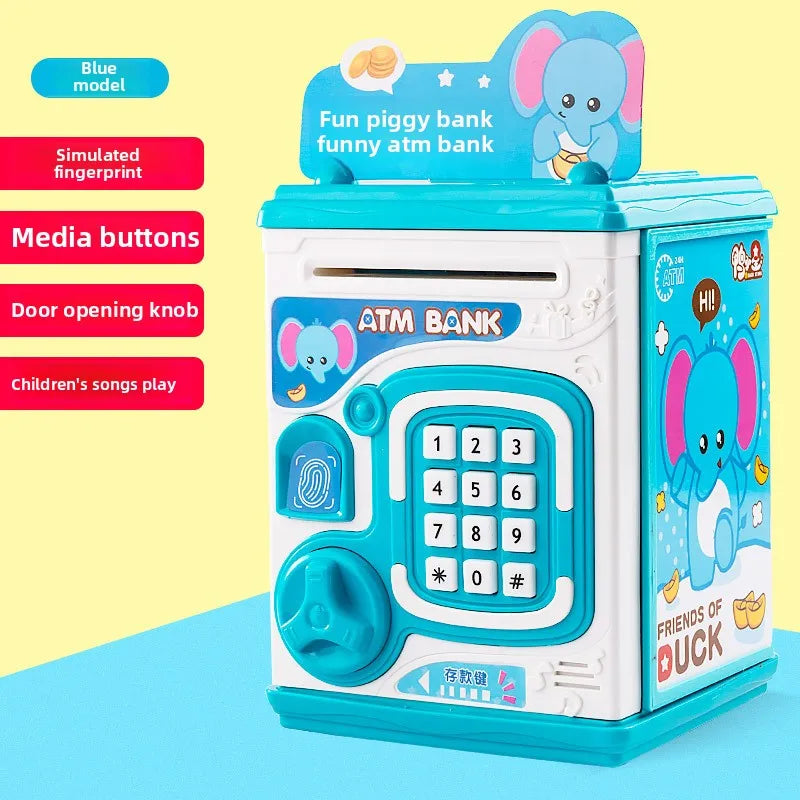 Children's Smart Mini Piggy Bank Voice Fingerprint Password Piggy Bank Boys and Girls Play House Toys