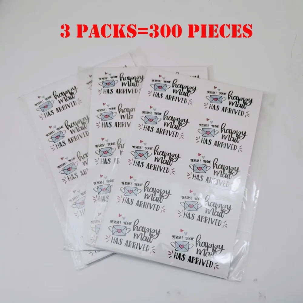 1.9inch Happy Mail Funny Small Shop Stickers Thank You Sticker Mail Packaging Sticker for Small Business 100pcs