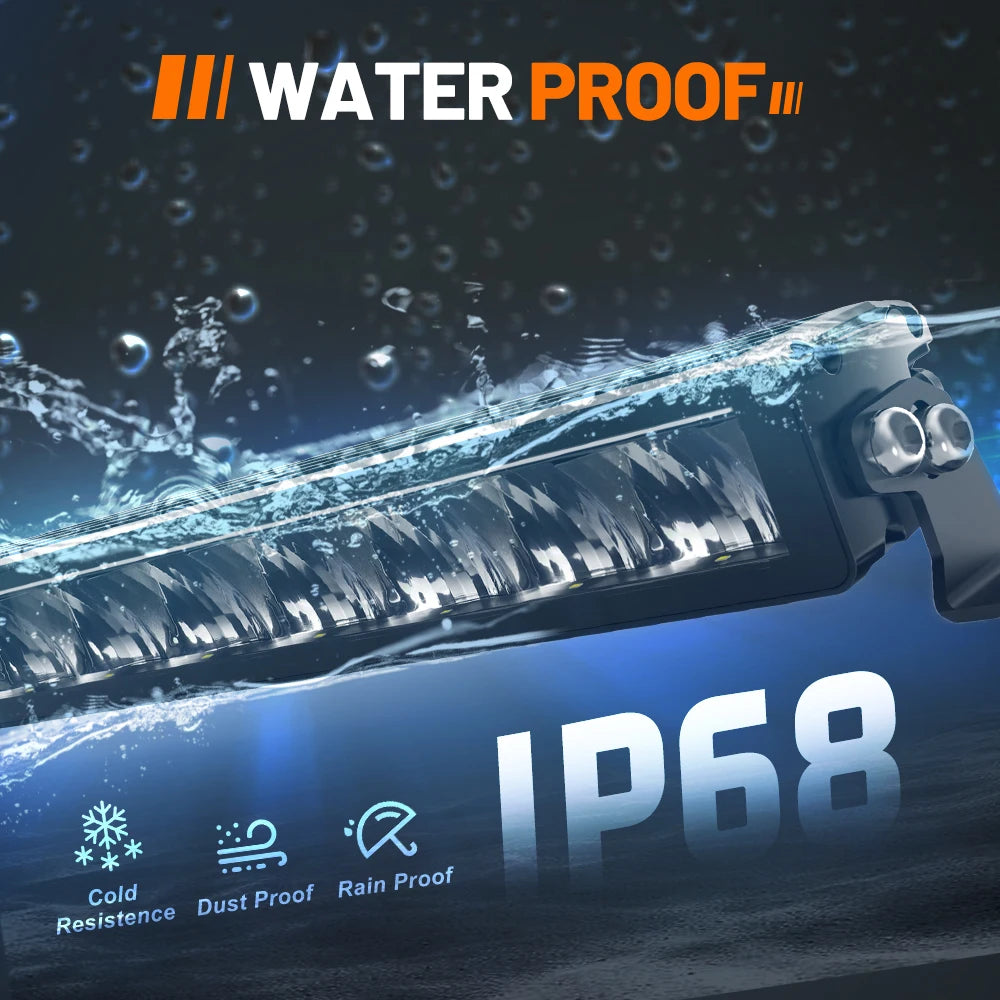 CO LIGHT 42 inch Single Row Off Road LED Driving Roof Bumper Light Bars DRL 2 Style Mounting Brackets for Off road ATV UTV SUV