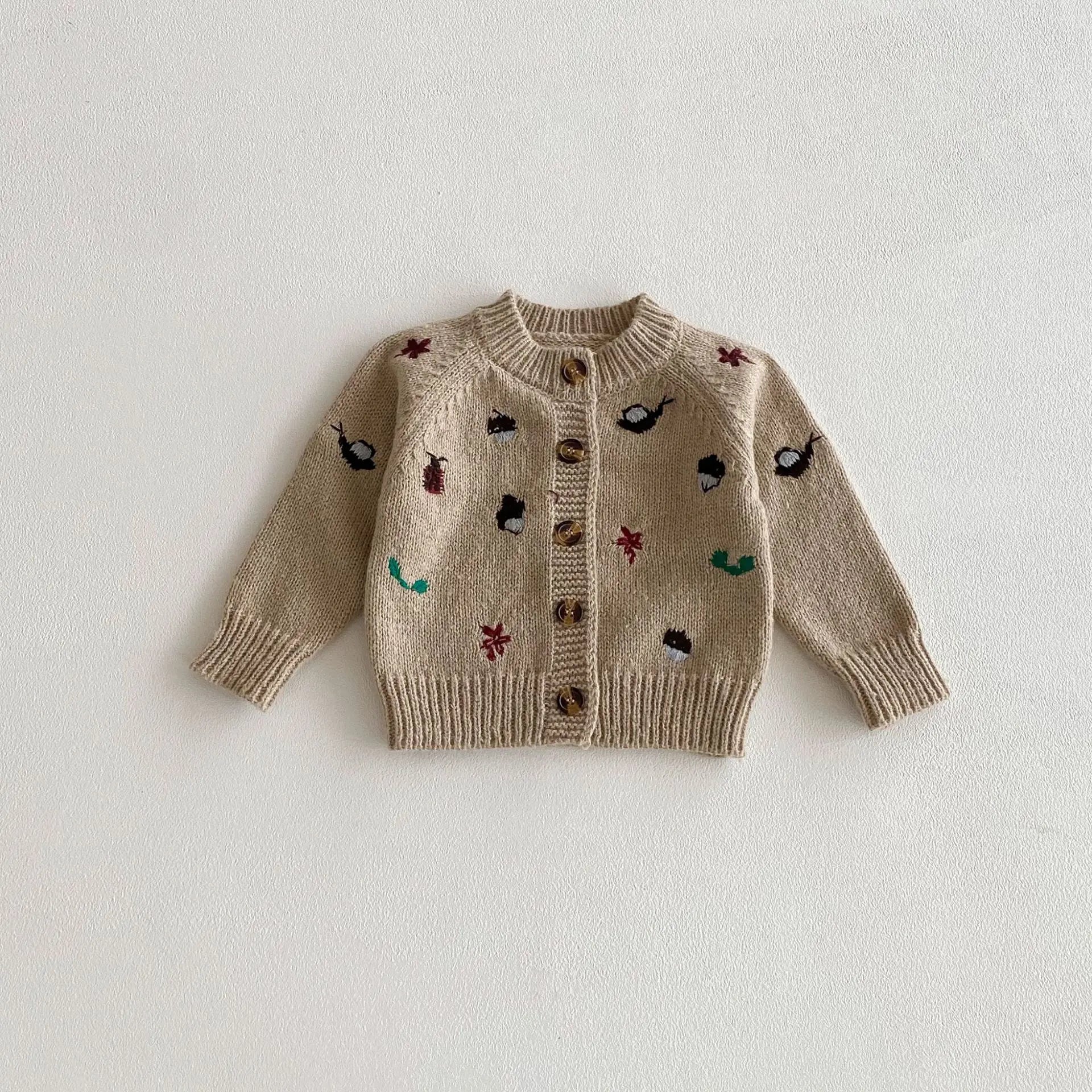 6852 Baby Knitted Sweater 2025 Autumn and Winter New Long Sleeve Embroidered Baby Boy's Cardigan Coat Girl's Sweater