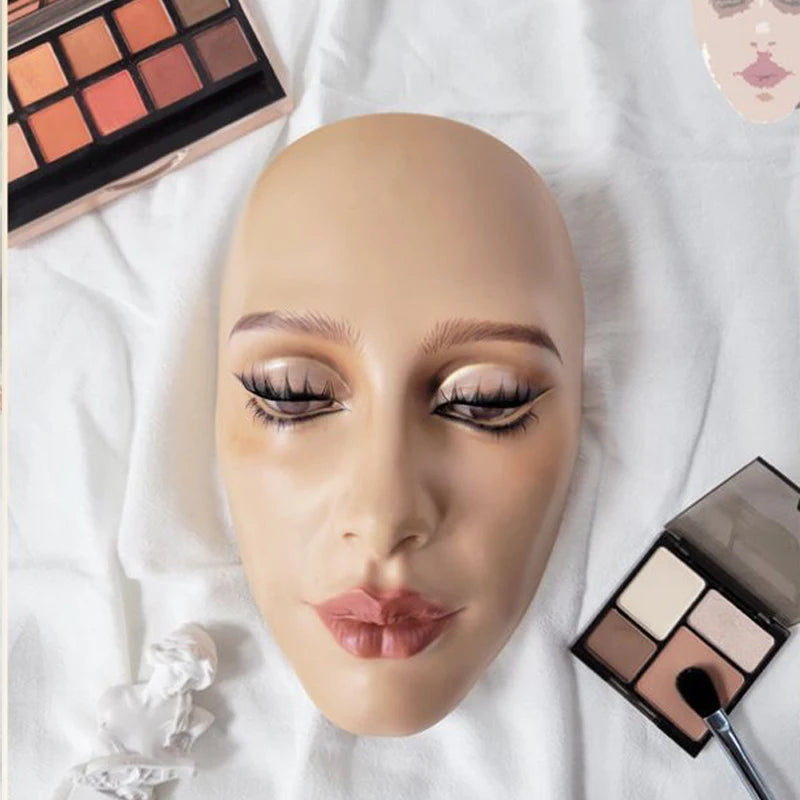 Maquillage Plein visage Pratique Modèle 5D Silicone Bionique Peau Mannequin Œil sourcil Cils Ombre à paupières pour débutant Maquilleur