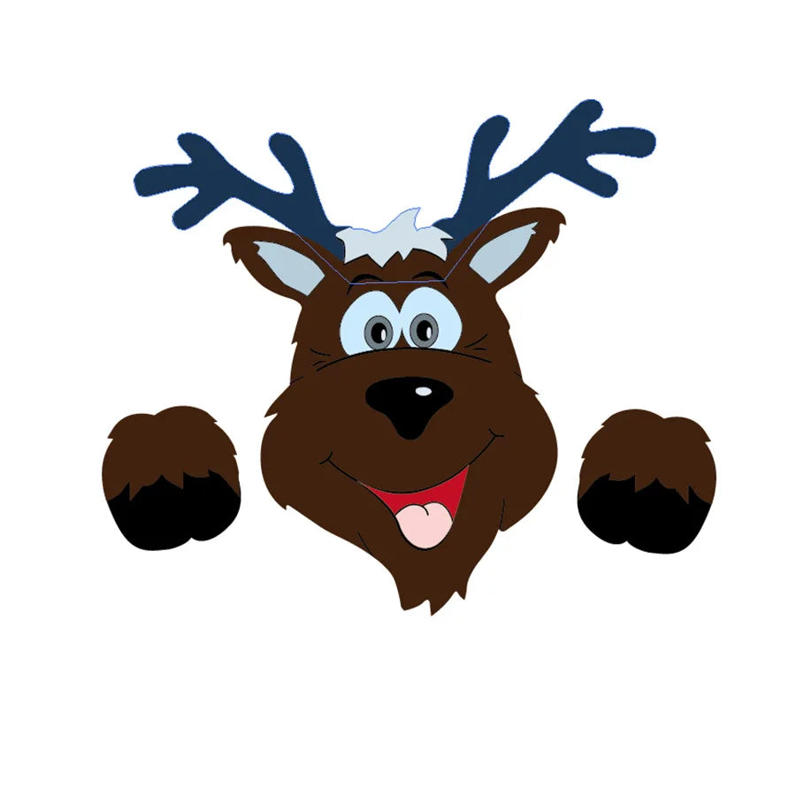 Christmas Fence Wooden Signboard Santa Claus Reindeer Snowman Grinch Decoration Courtyard Garden Handmade