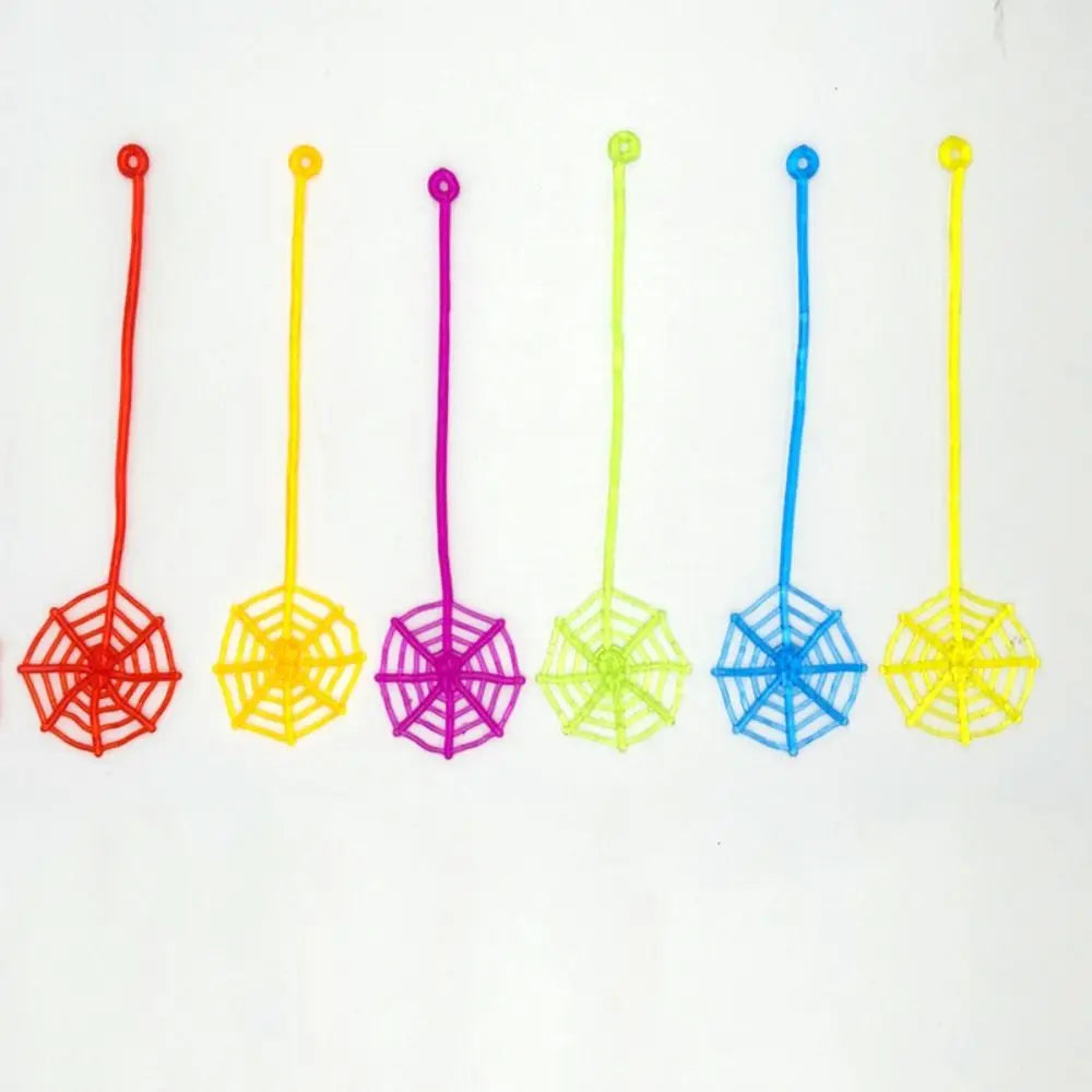 10Pcs Sticky Spider Web Plastic Multicolor Climbing Tricky Gag Toys Favor Elastic Stretchable Elastically Stretchable Spider Web