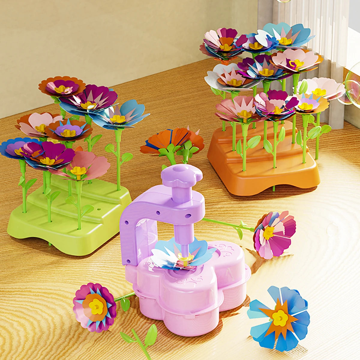 DIY Fabric Flower Bouquets Toys, Flower Bouquets Toy for Girls DIY Flower Make Making Craft Kit Educational Kids Gifts