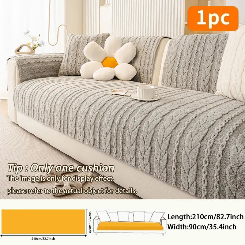 1PC-Autumn and Winter Plush Thickened 2025 New Sofa Mat Comfortable Cotton Fleece Anti slip Sofa Mat