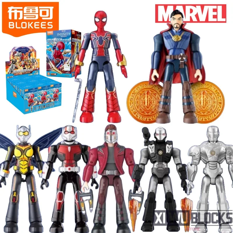 BLOKEES Marvel Building Blocks Galaxy Version 2 Unlimited Legend series Spider Man Iron Man Assembling Toy Model Ornaments Gifts