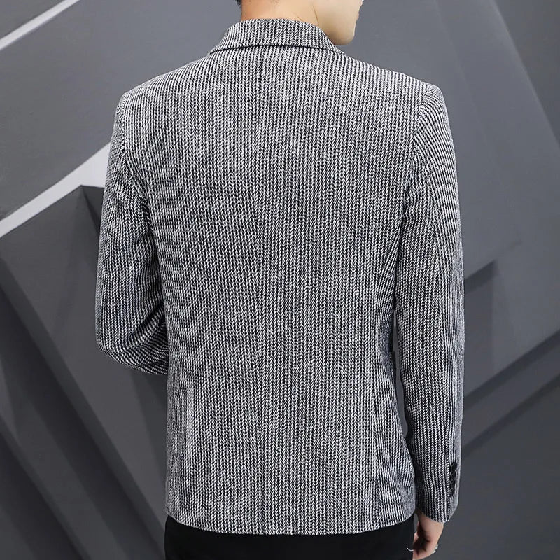 Nouveau Blazer pour homme mode Gentleman slim laine
