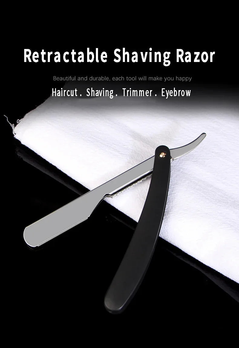 Rasoir de barbier coupe de cheveux barbe sourcils rasage outils dépilation manuelle rasoirs à bords droits
