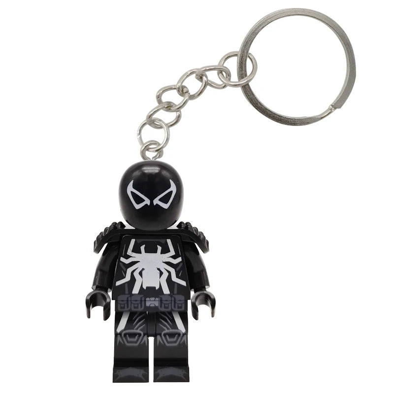 Marvel Spiderman Doll Universe Miles Gwen Cartoon Cute Building Blocks Assembled Toy Ornament Keychain School Bag Pendant Gift