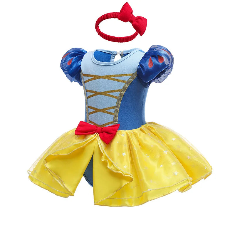 Baby Girl Princess Jumpsuit Party Anna Elsa Romper Tutu Snow White Dress Costume Halloween Fancy Fairy Bodysuit For Newborns