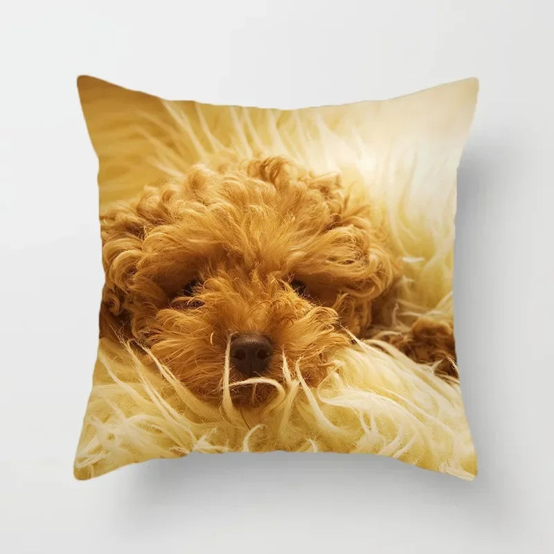 Golden Retriever Pet Dog Pattern Printed Pillow Cover Fashionable Luxury Home Decoration Office Seat Cushion Cover