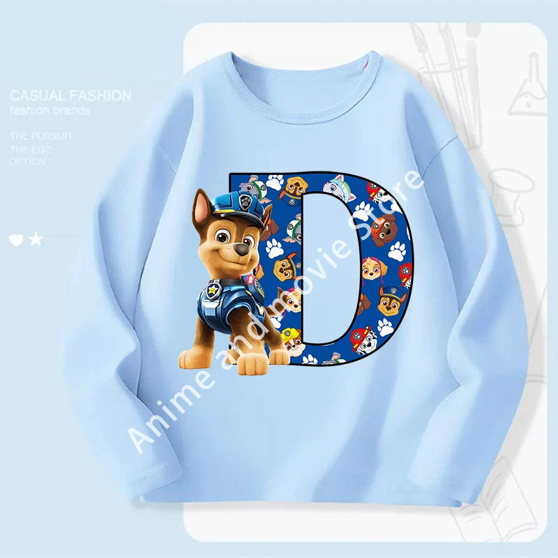 Paws Patrols Chases Child Long Sleeve Boys T-shirt Children Casual Clothing Cartoon Cute Printed Sweatshirt Anime New Kids Gifts